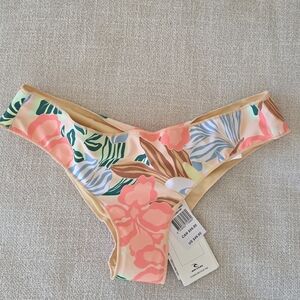 Rip Curl Floral Bikini Bottom - Pink and Green